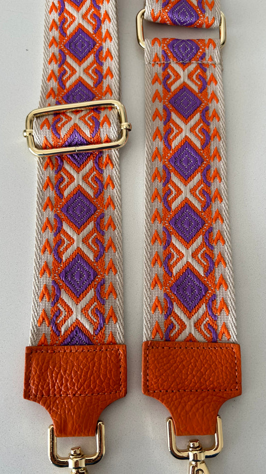 Lucca Orange purple crossbody strap