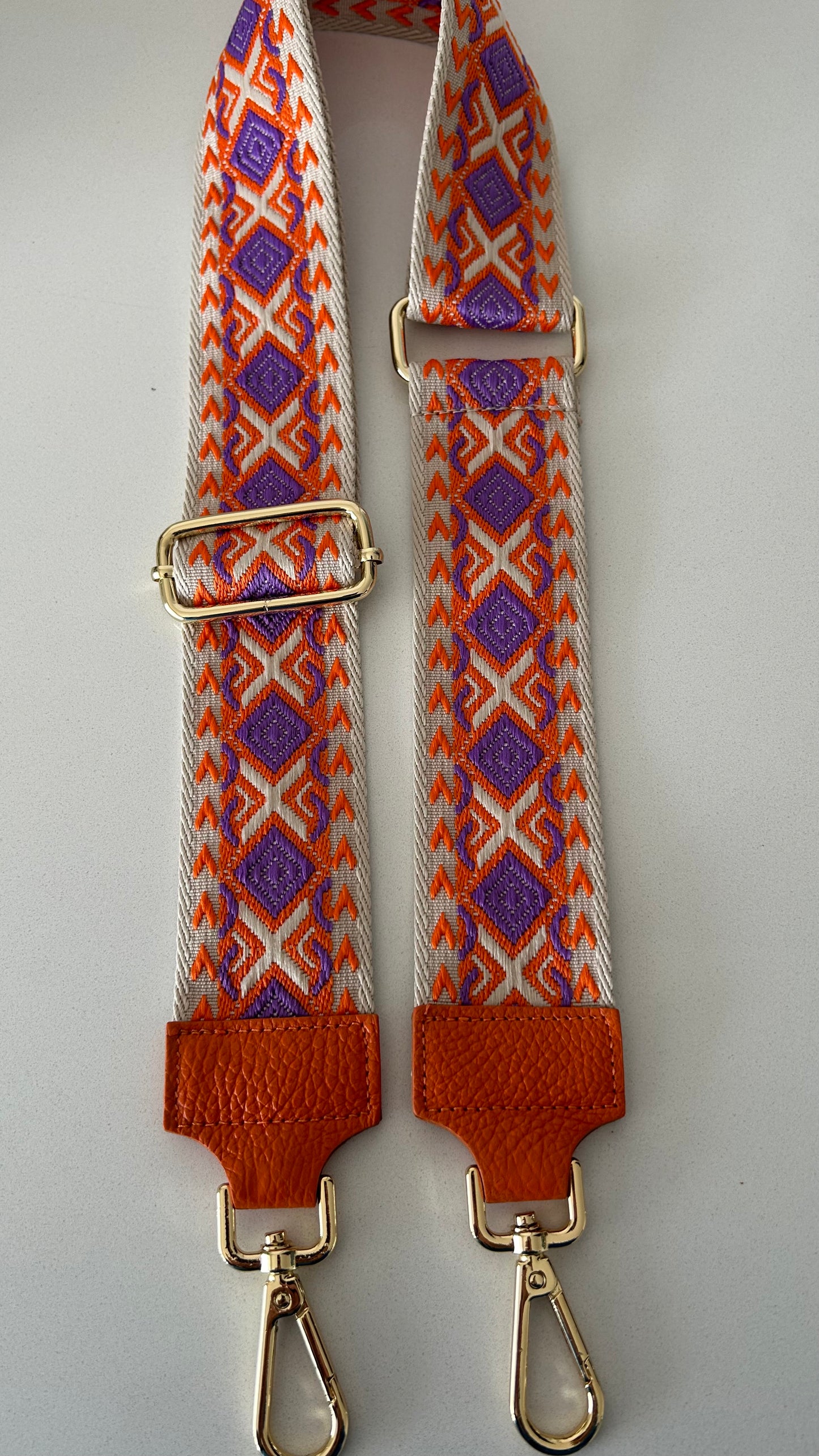 Lucca Orange purple crossbody strap