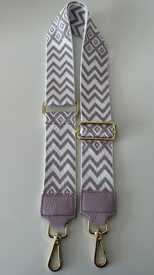 Luna Lilac white crossbody strap