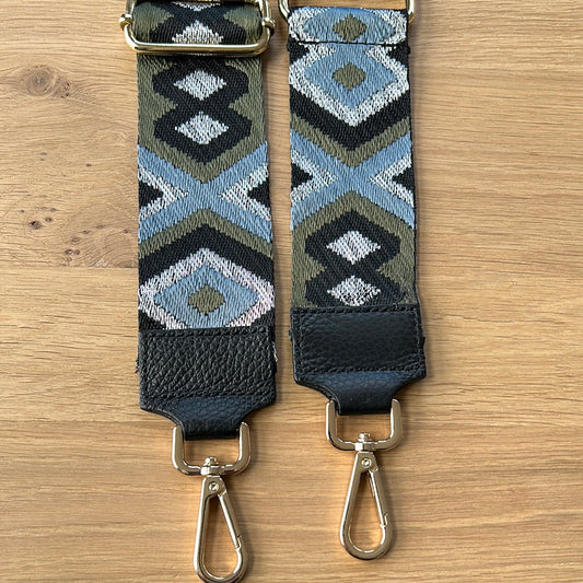 Sienna Black blue olive crossbody strap