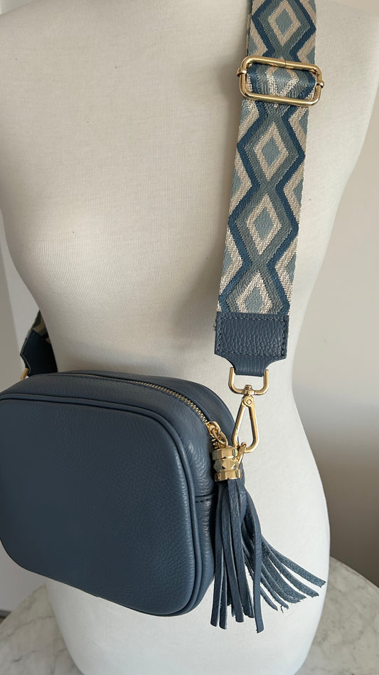 Florence french blue combo crossbody strap