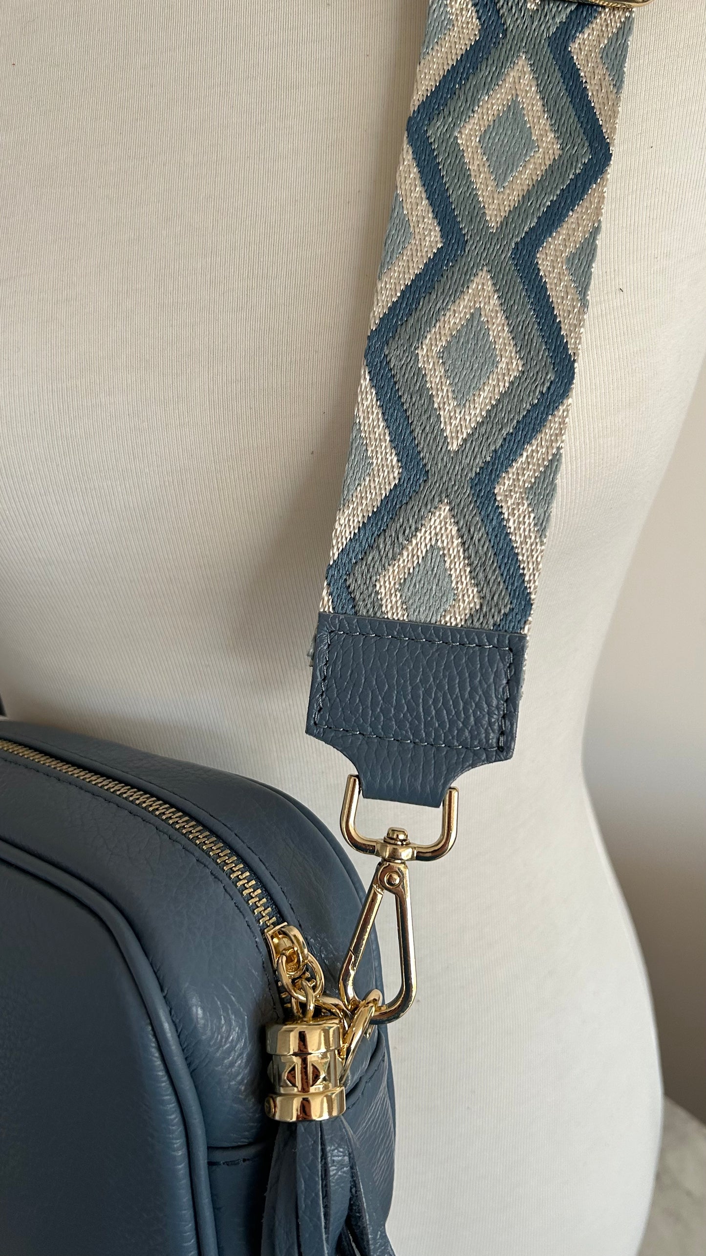 Florence french blue combo crossbody strap