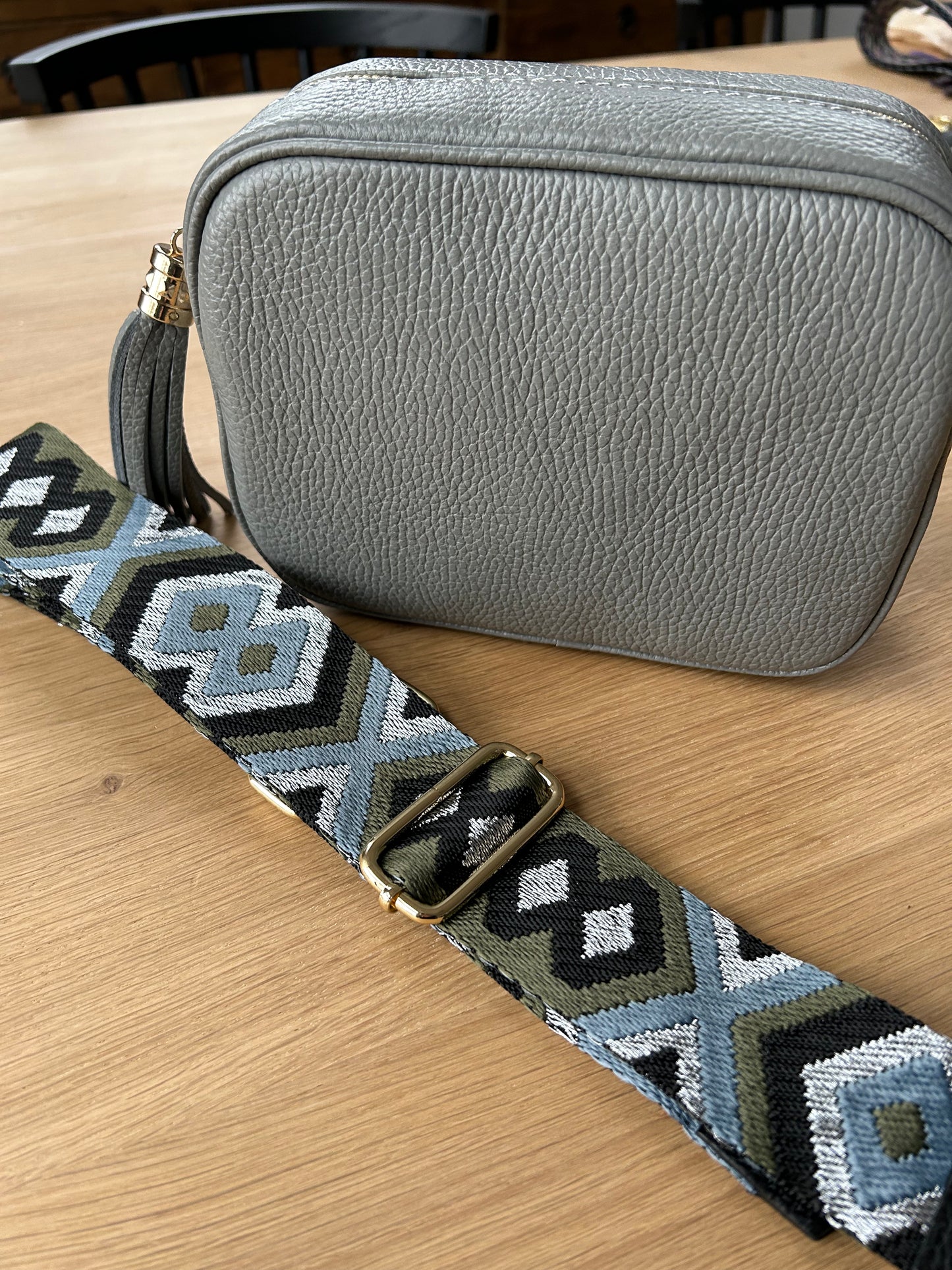 Sienna Black blue olive crossbody strap