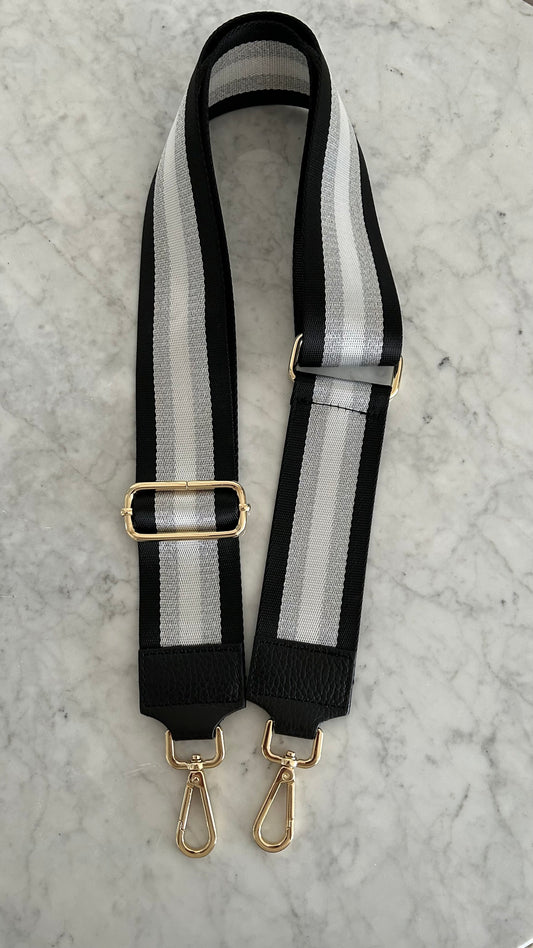 Linea black silver crossbody strap