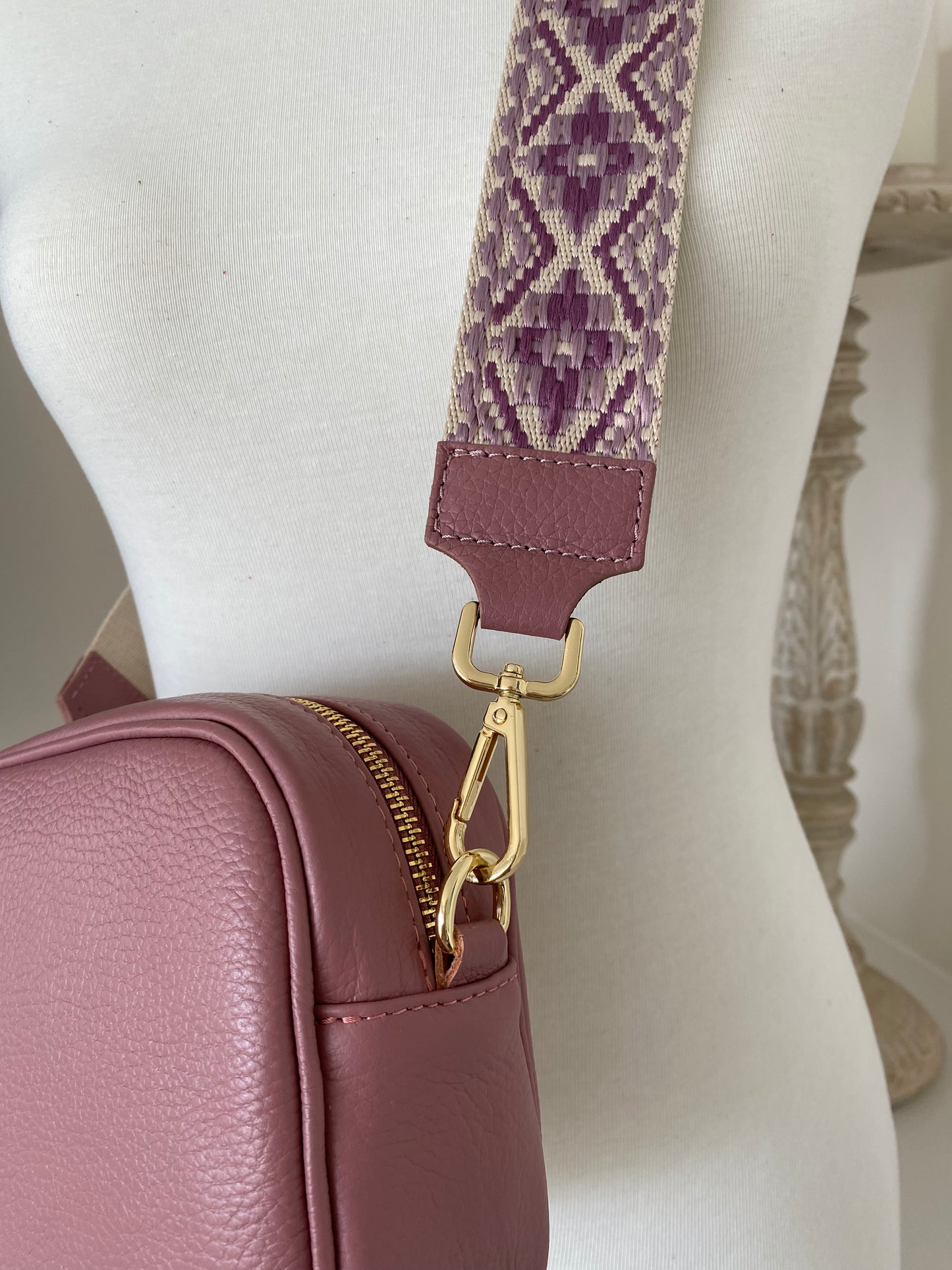 Arazzo Pink combo crossbody strap