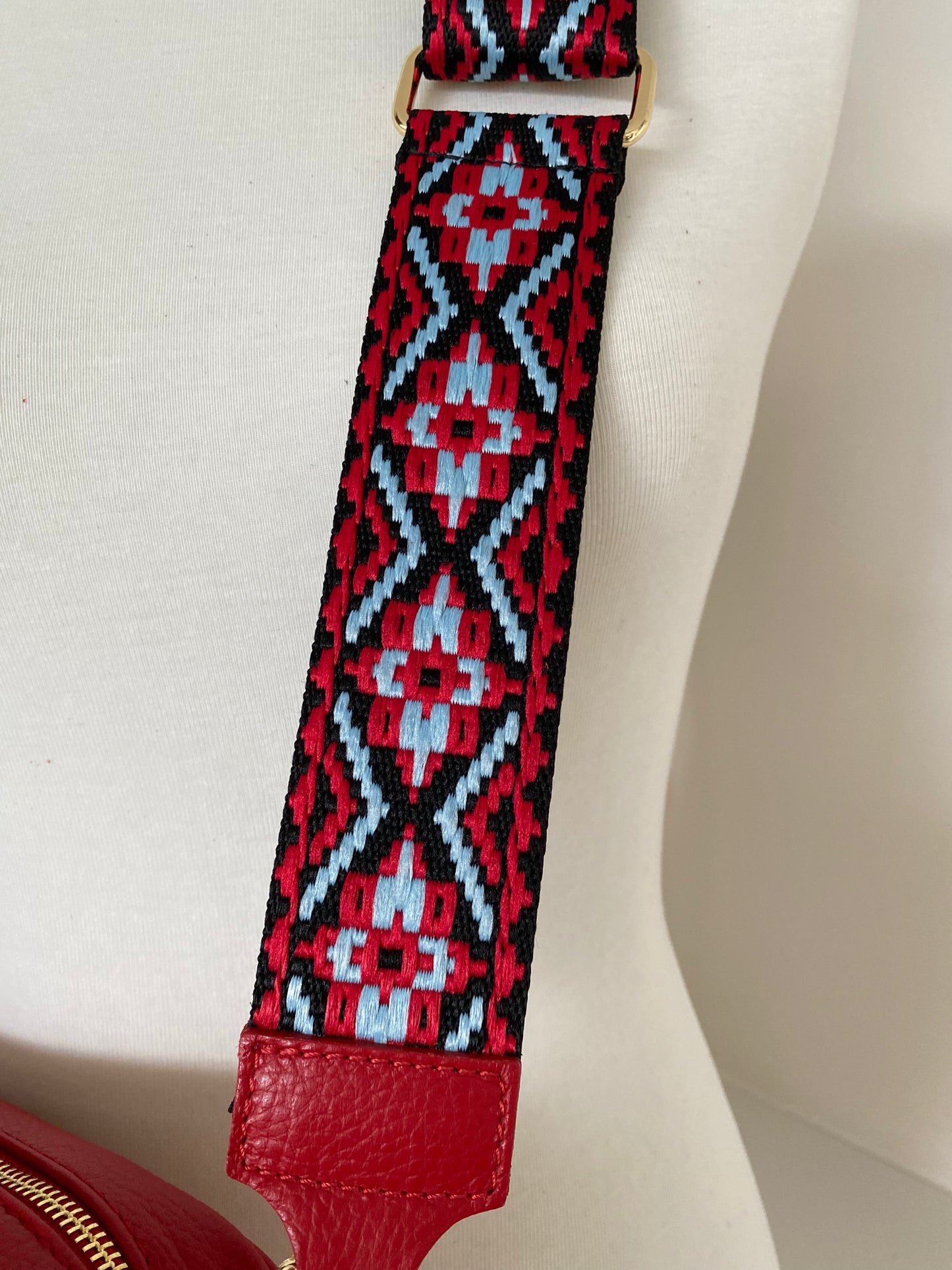 Arazzo Red Blue Black Crossbody Strap