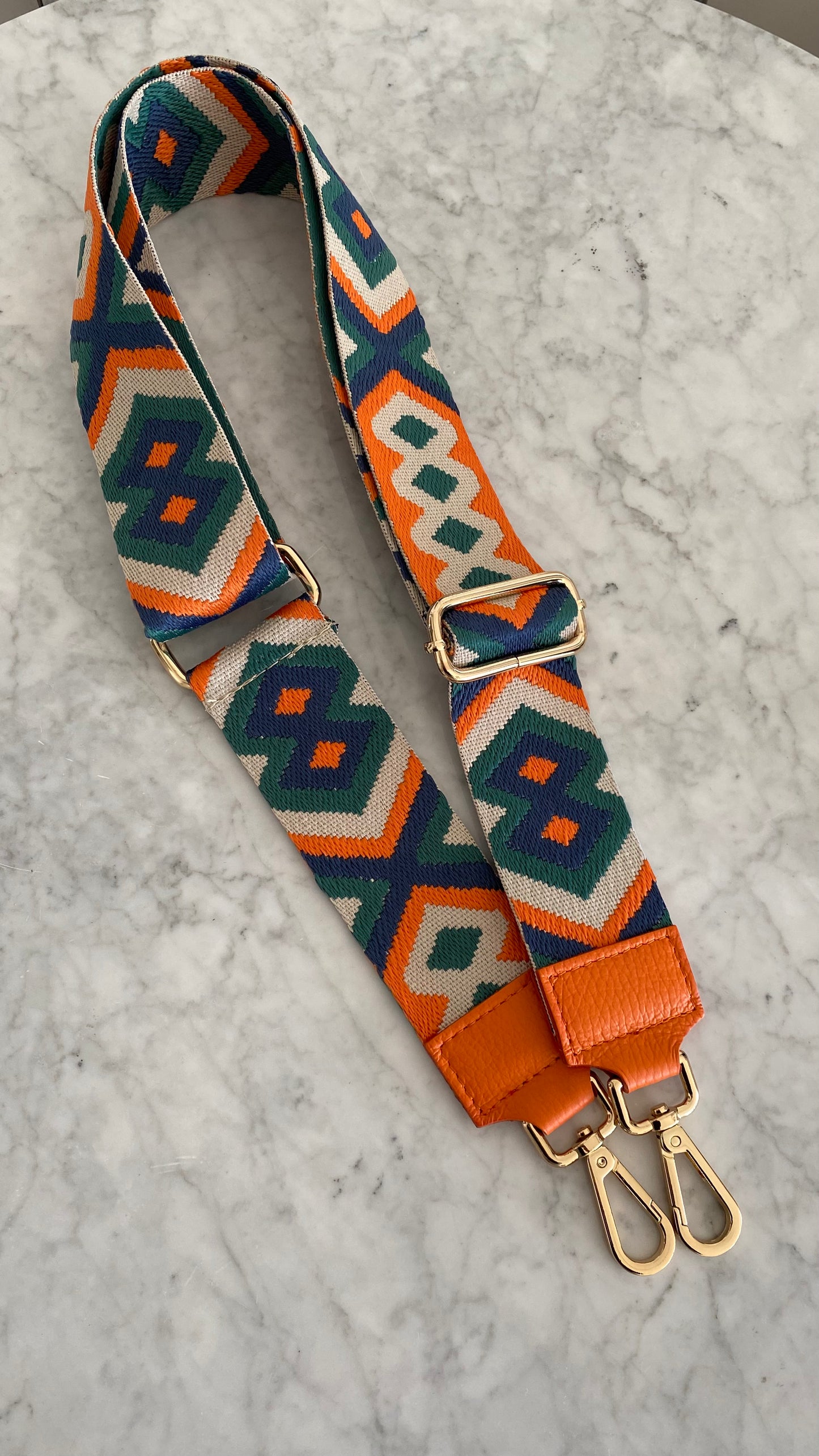Sienna Orange blue green Crossbody strap