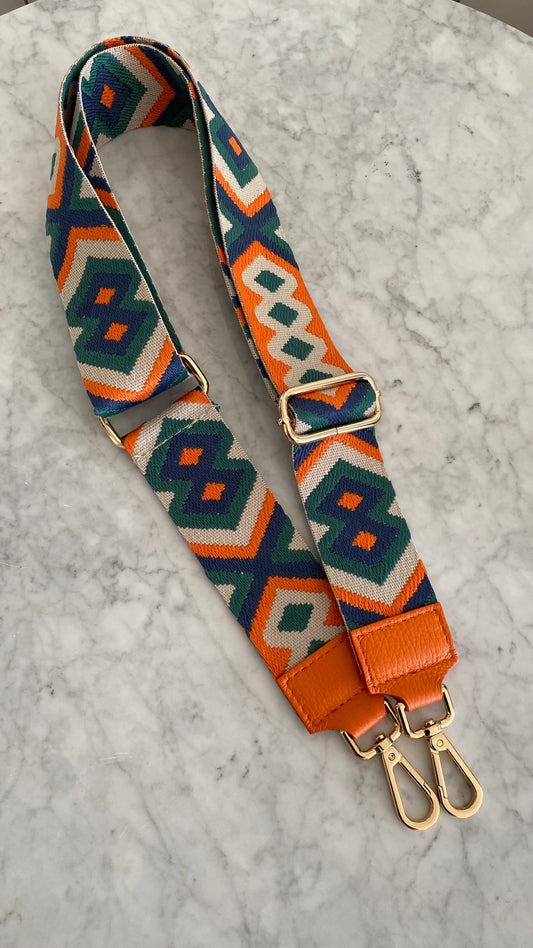 Sienna Orange blue green Crossbody strap