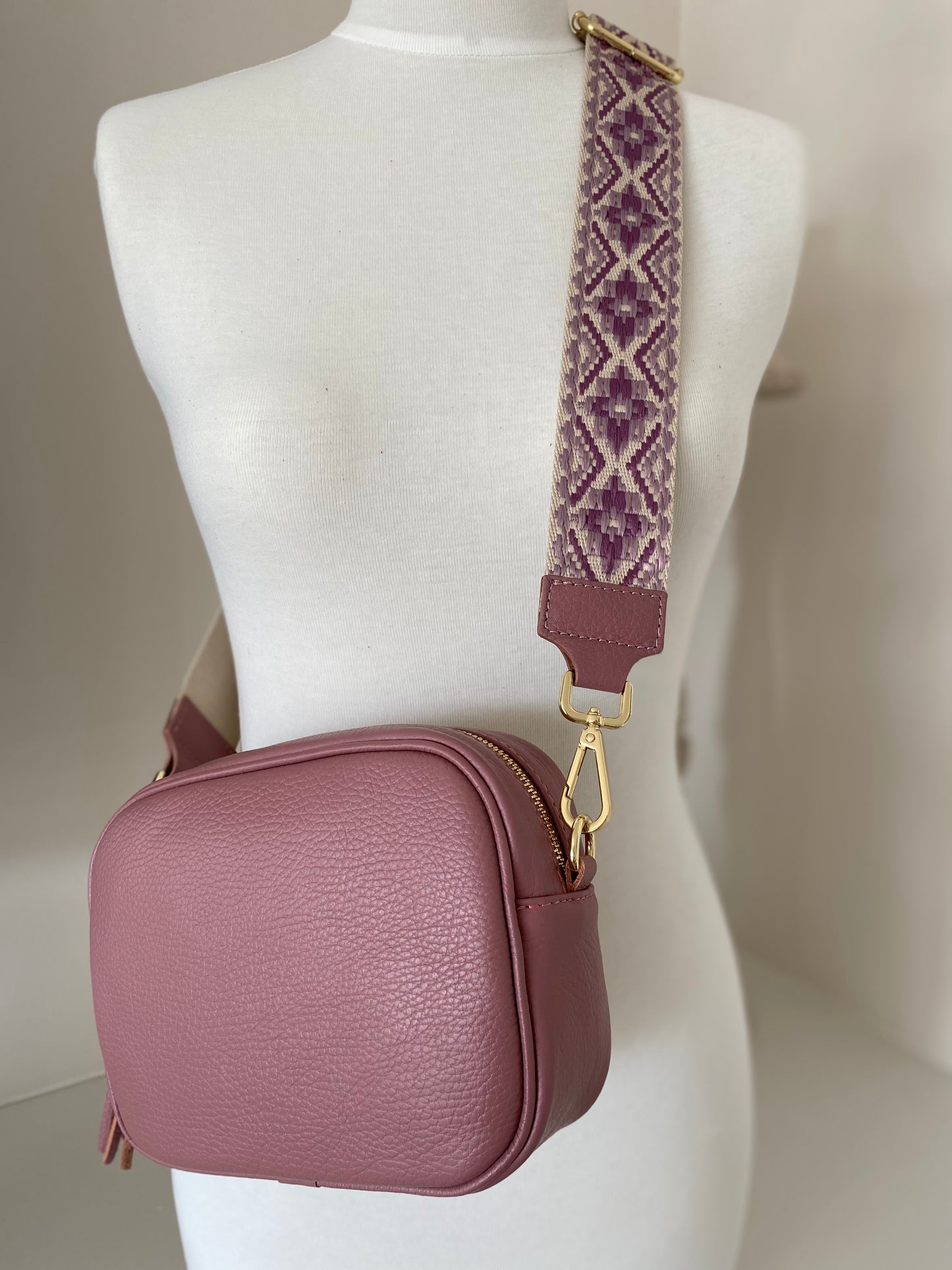 Arazzo Pink combo crossbody strap