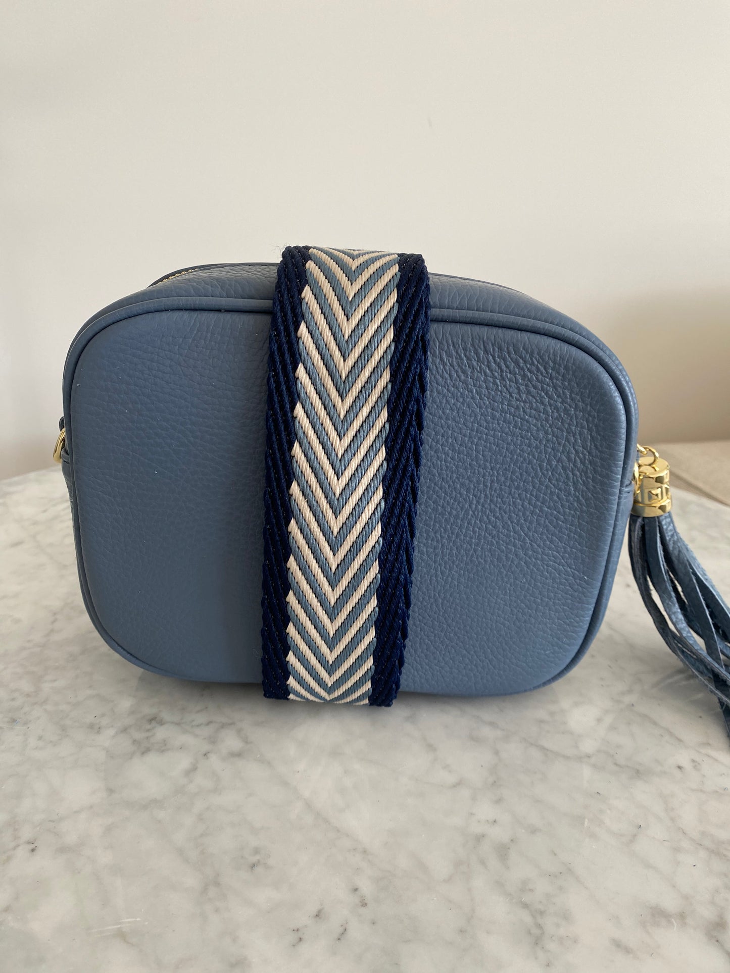French Blue, Navy & White Crossbody Strap