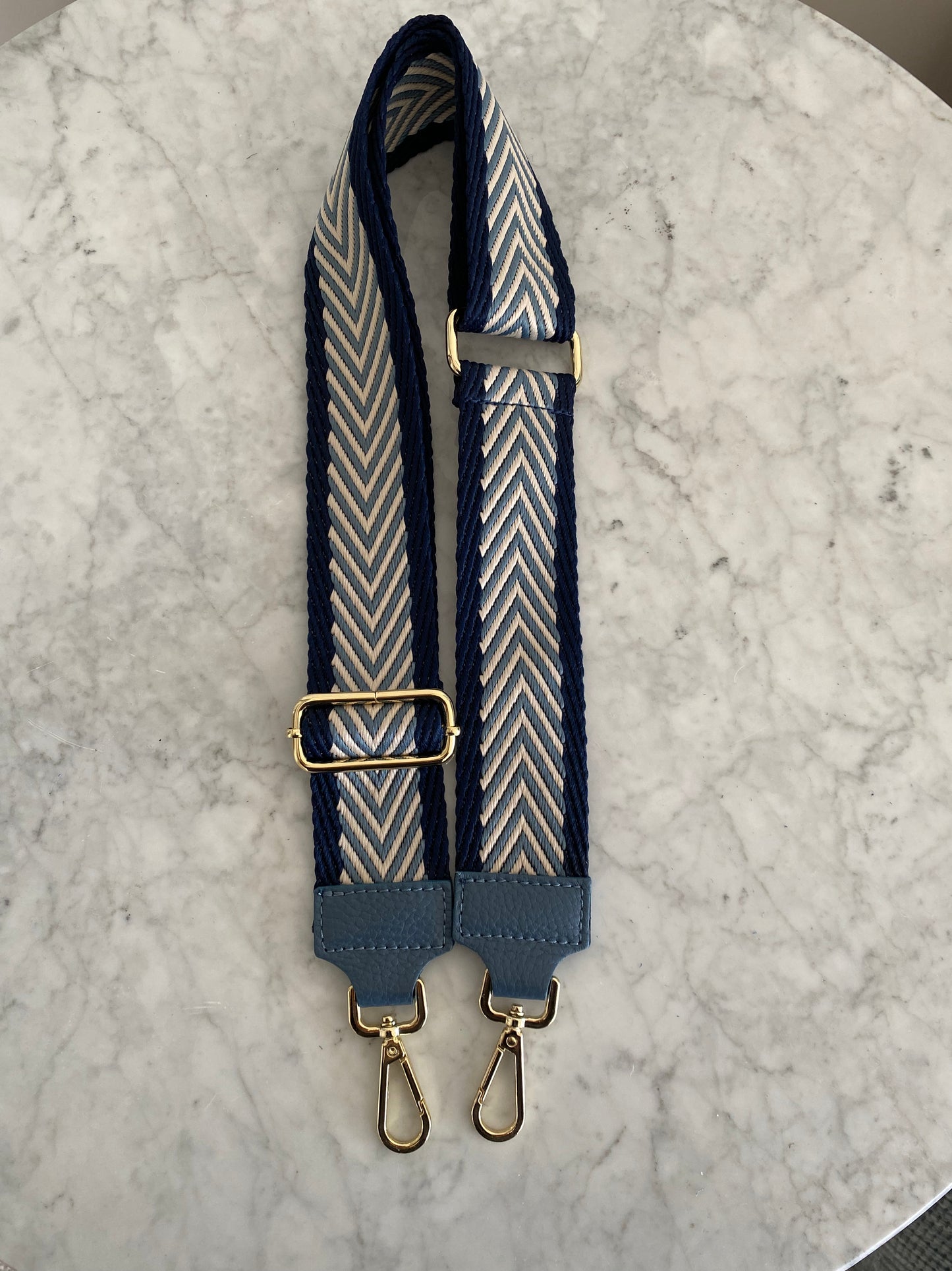 French Blue, Navy & White Crossbody Strap