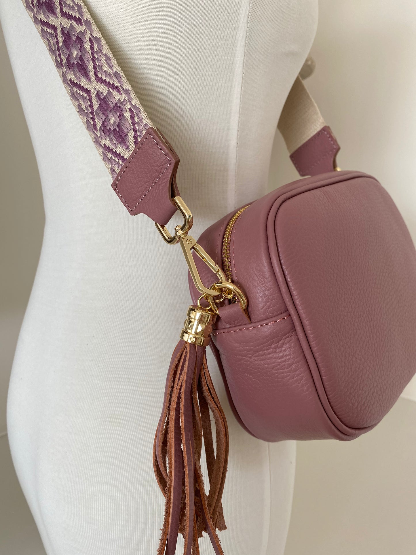 Arazzo Pink combo crossbody strap