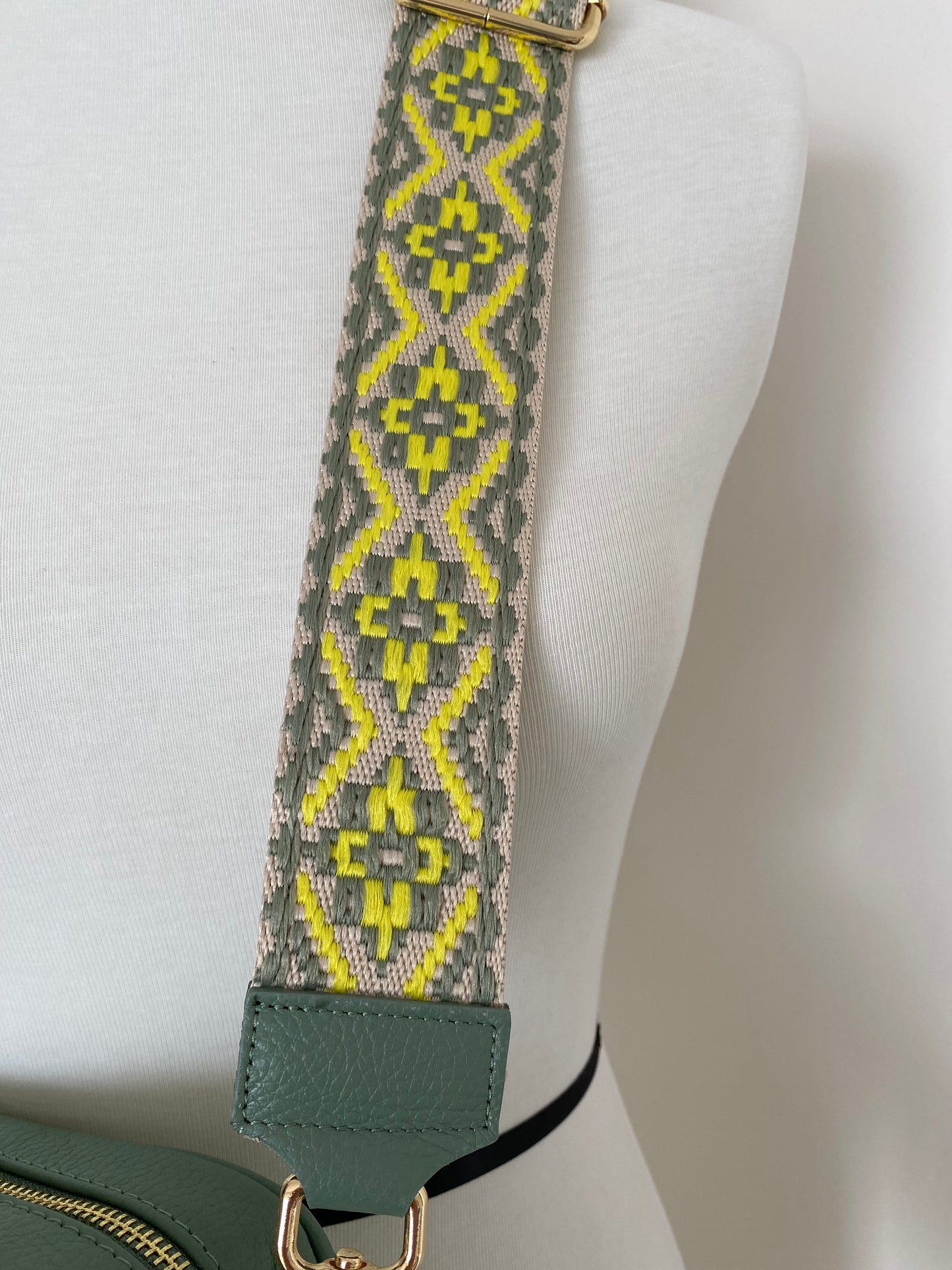 Arazzo Green Yellow Crossbody Strap