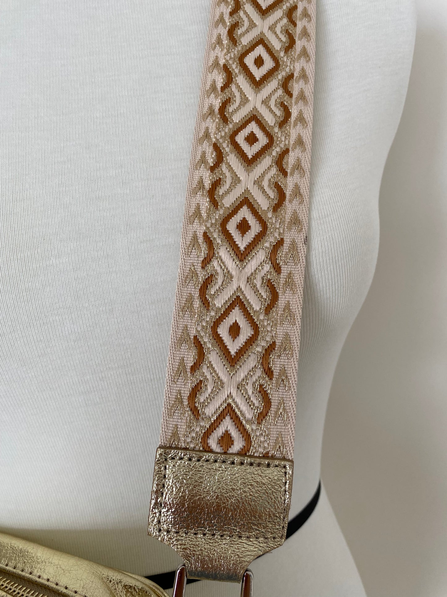 Lucca gold combo crossbody strap