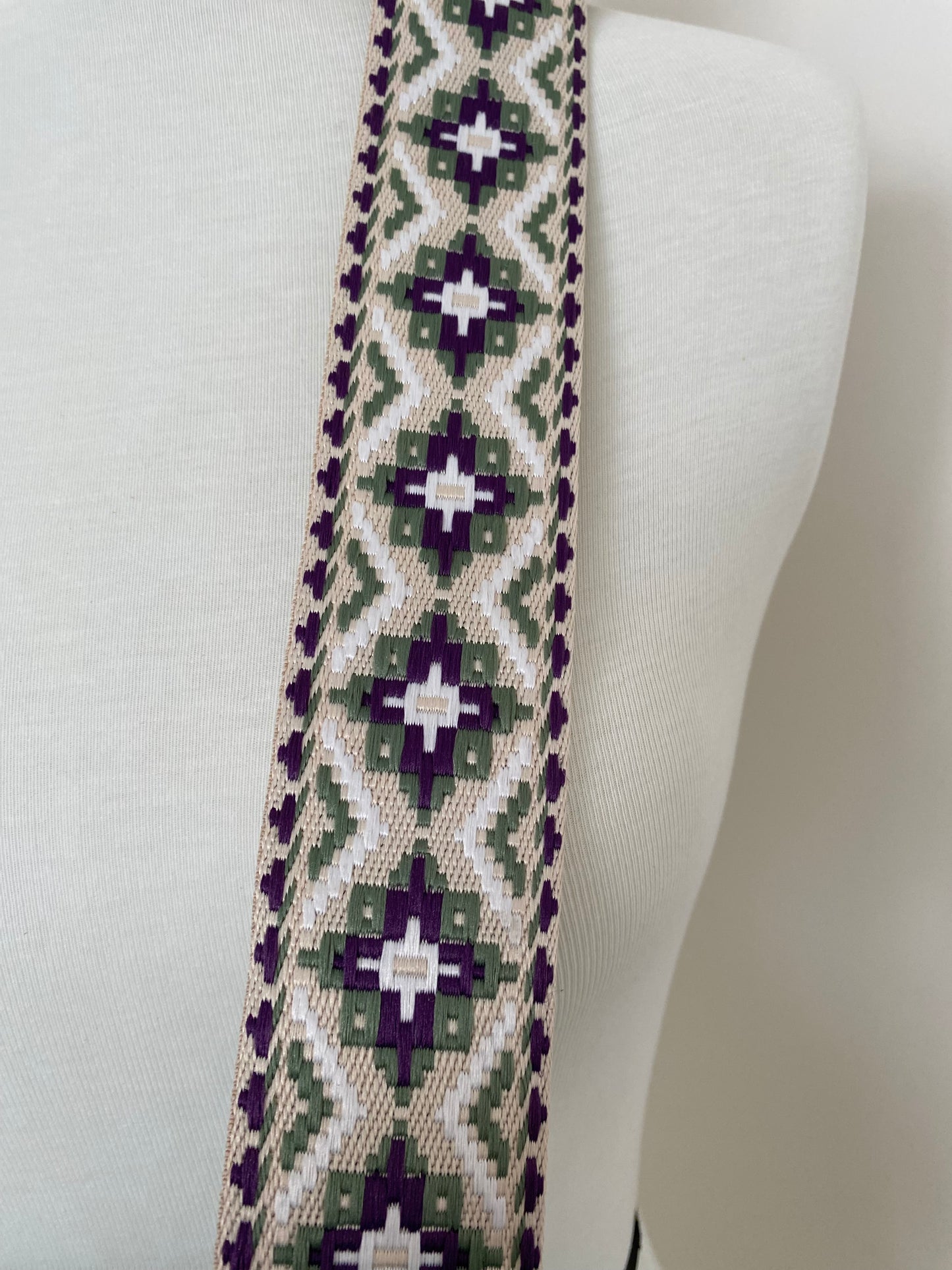 White, Purple & Green Crossbody Strap