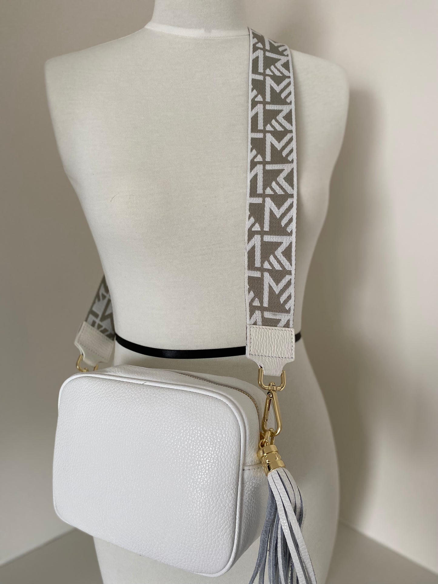 Emilla white beige combo strap