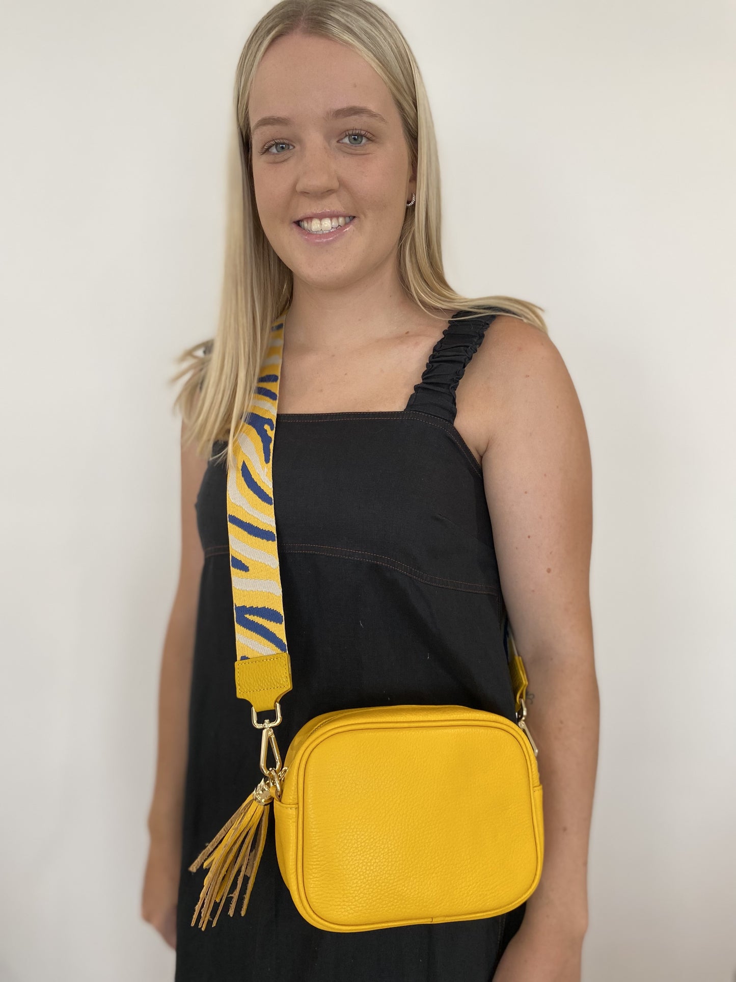 Capri Yellow Blue Crossbody strap