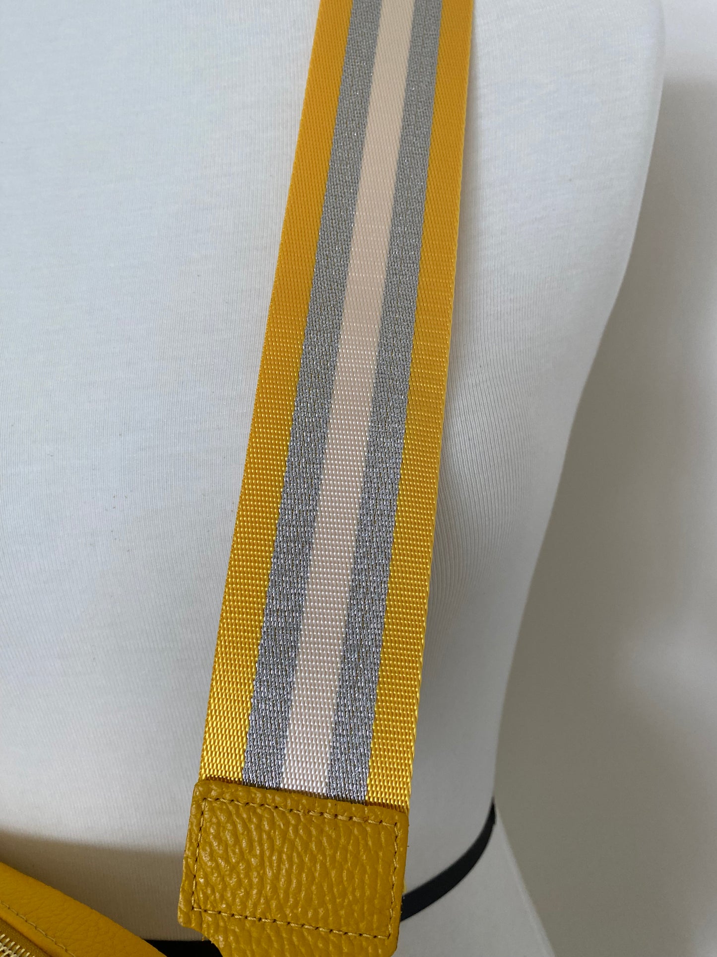 Linea yellow silver white crossbody strap