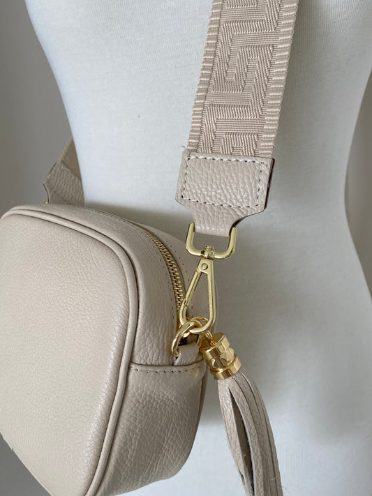 Semplice Beige crossbody strap