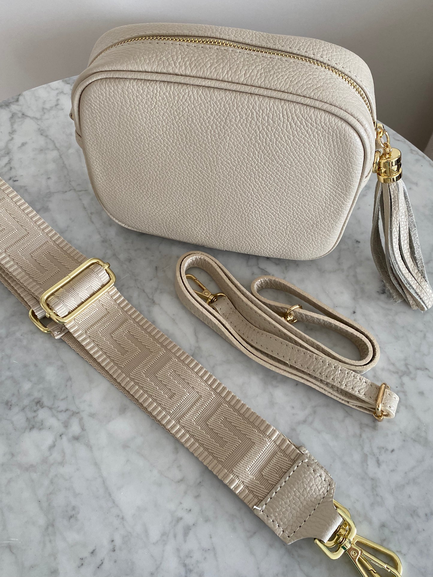 Semplice Beige crossbody strap