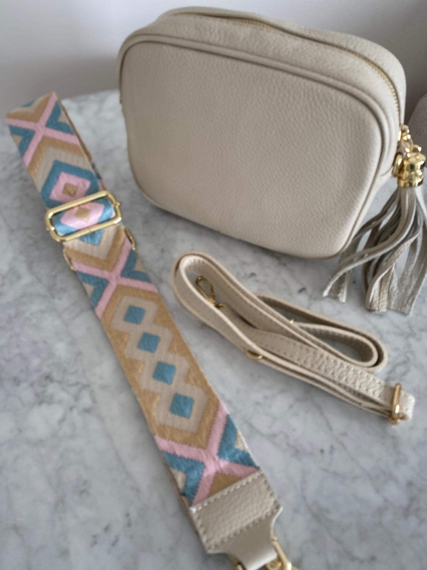 Sienna Pink Blue beige Crossbody strap