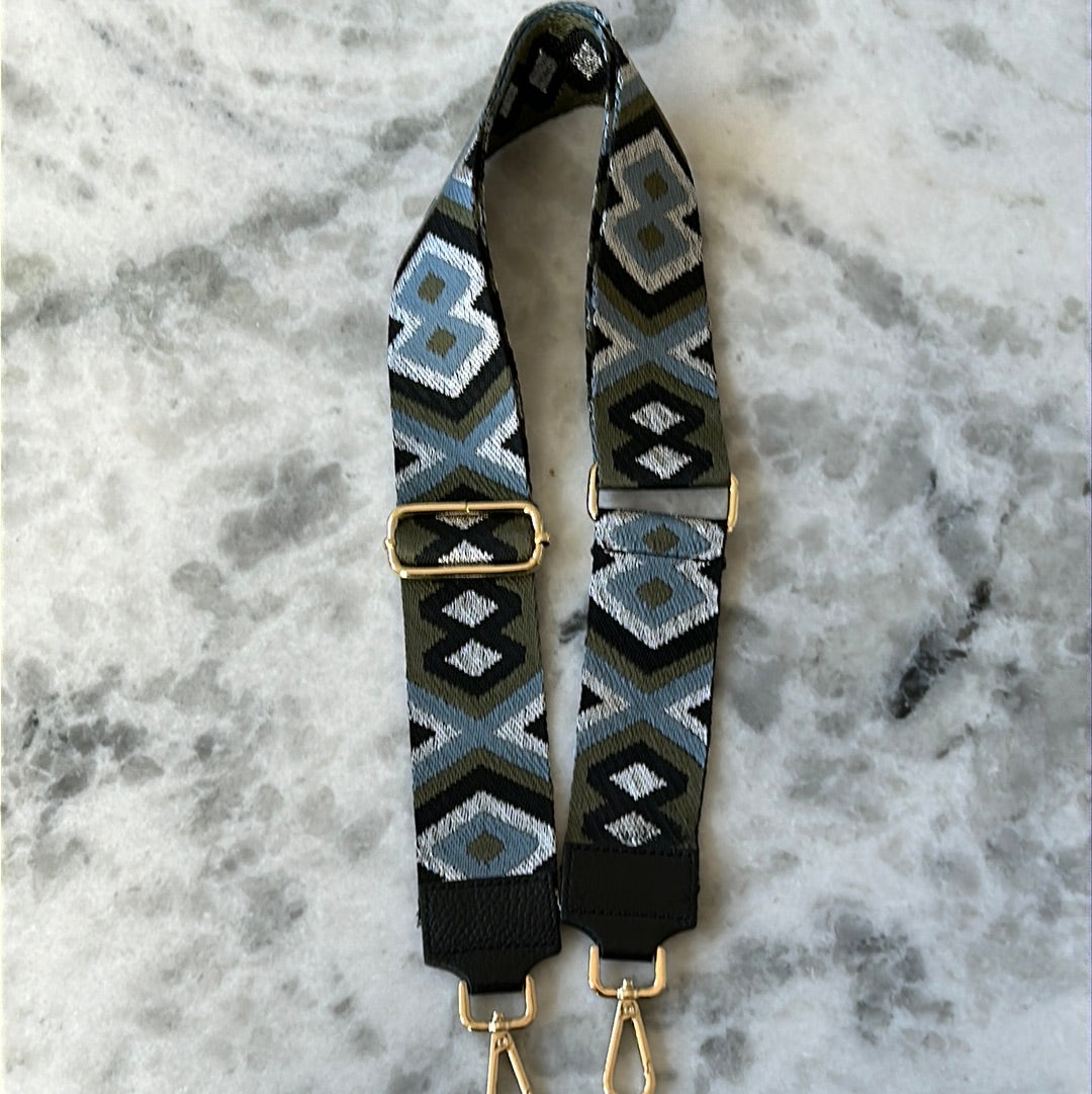 Sienna Black blue olive crossbody strap