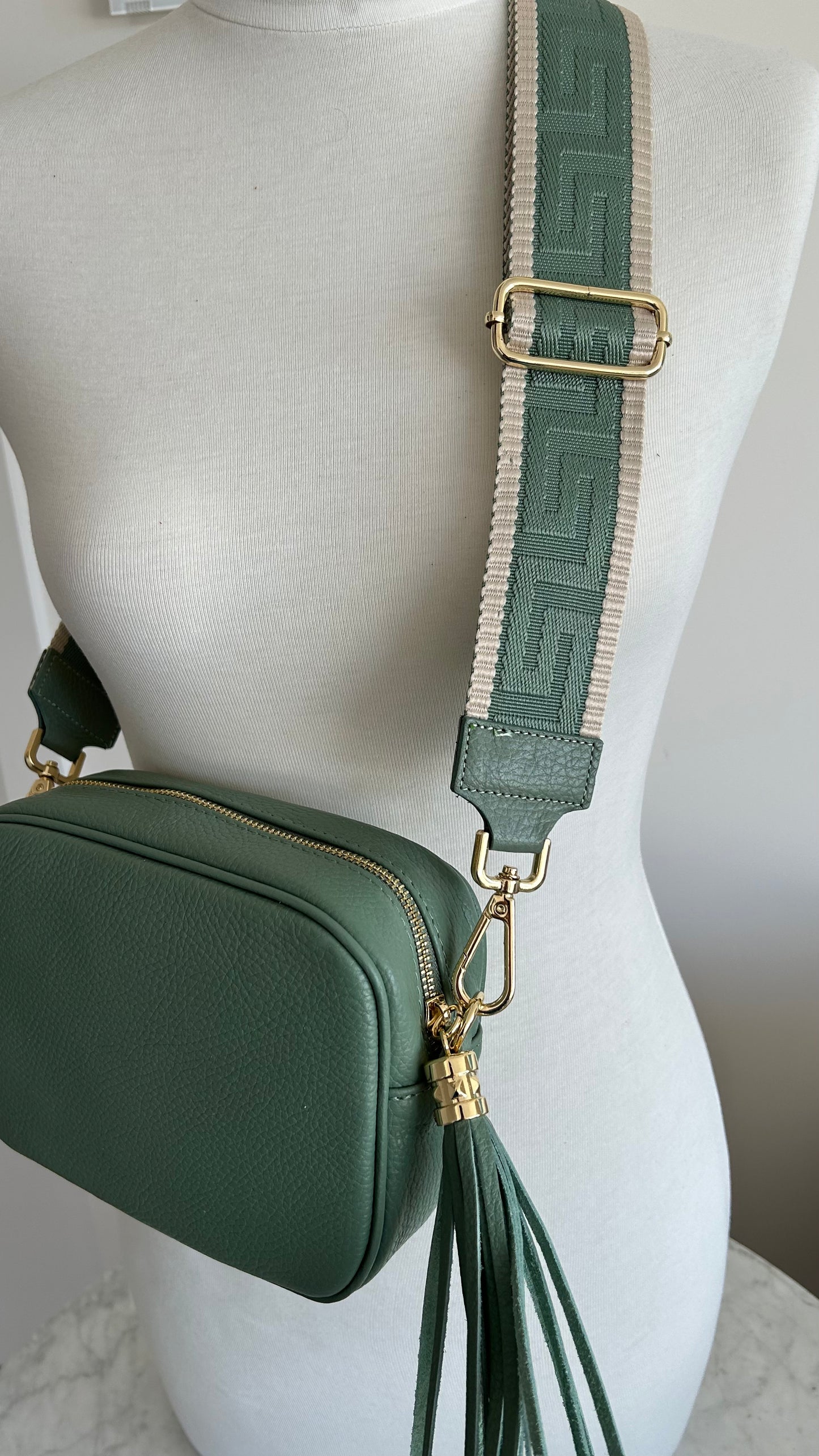 Semplice sage green crossbody strap