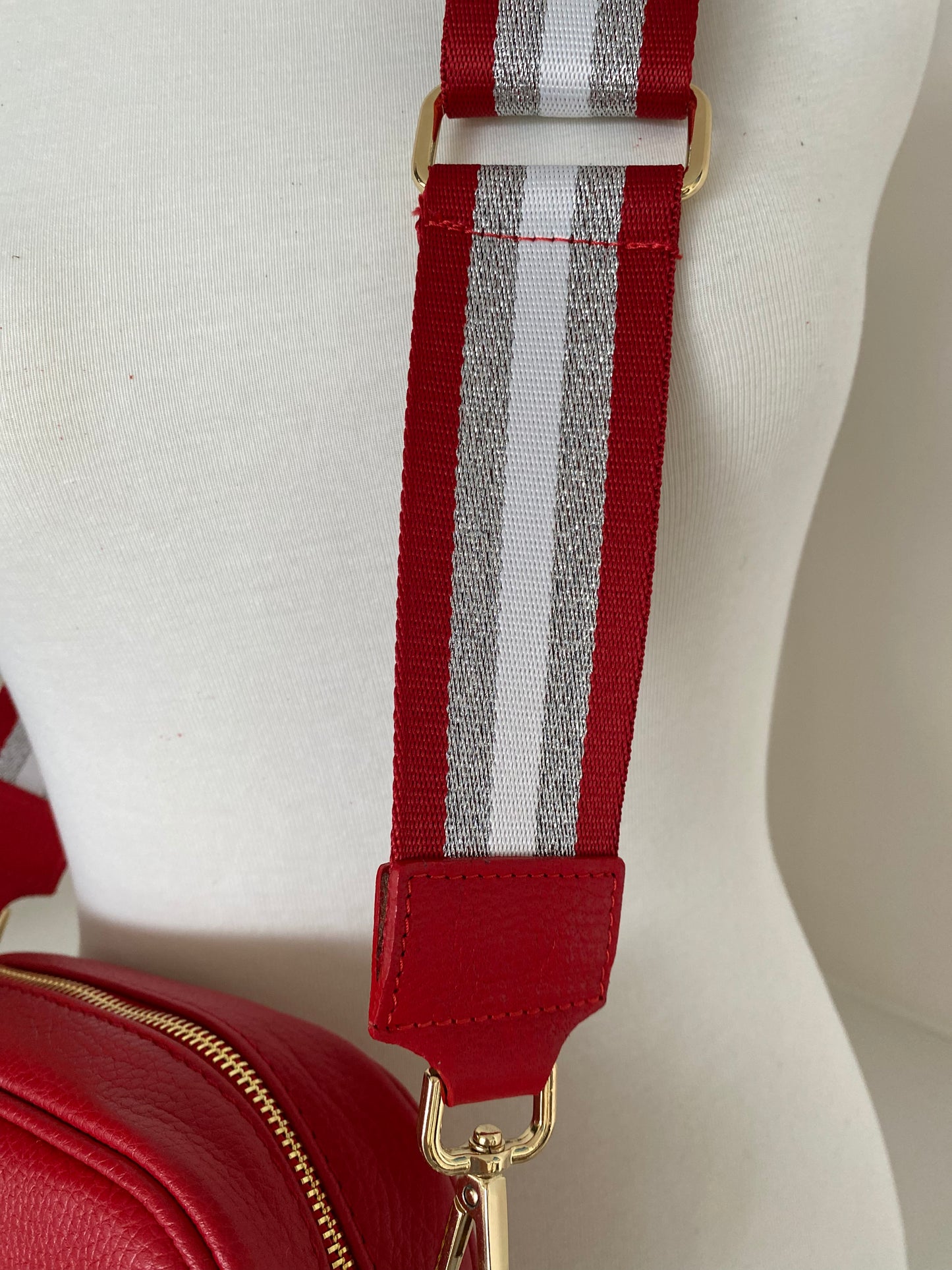 Linea Red Silver Crossbody Strap